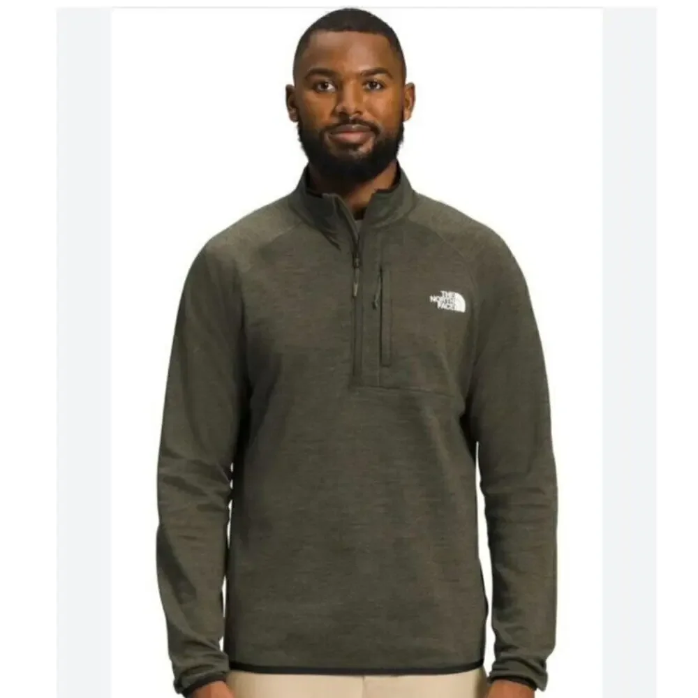 The North Face Canyonland 1/2 Zip Fleece Jacket in Taupe Green Heather, sz Small